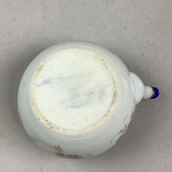 Vintage Porcelain Hand Painted Floral Teapot - 3”Hx4”L - Picture 11 of 11